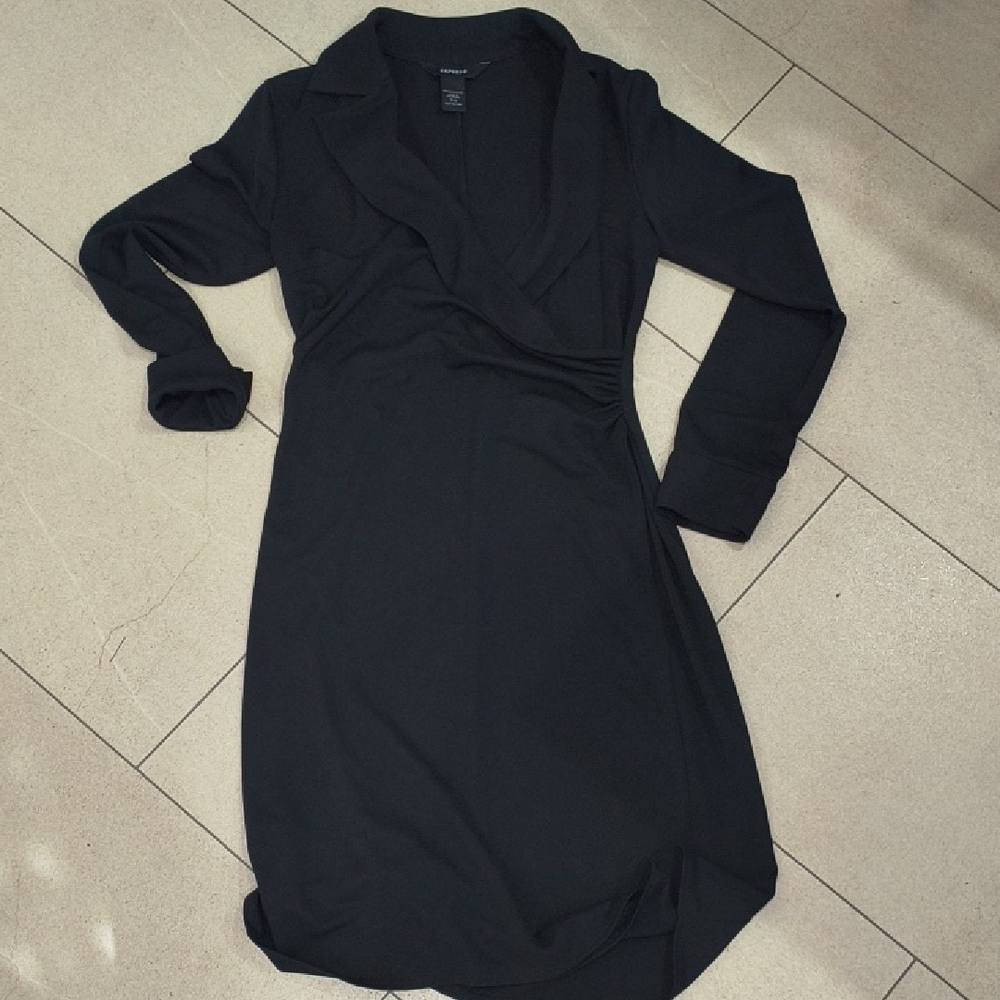 EXPRESS Elegant Black Wrap Dress